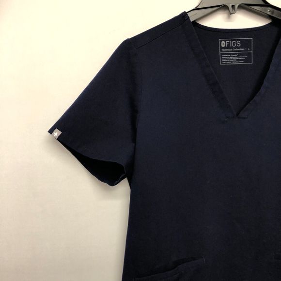 FIGS Women Short Sleeve Scrub Top Size Large Blue B236 -5 - Picture 11 of 16